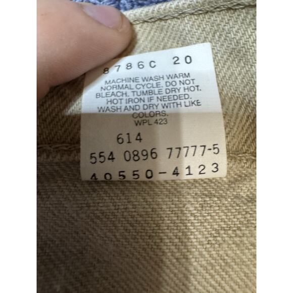 Vintage 90s Levis 550 Cream Baggy Relaxed Tapered Fit Orange Tab Mens Size 33x32 - Picture 4 of 9